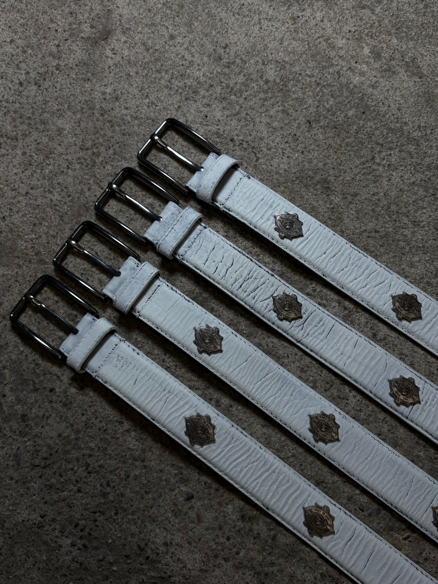 HANDMADE WHITE LEATHER BELT