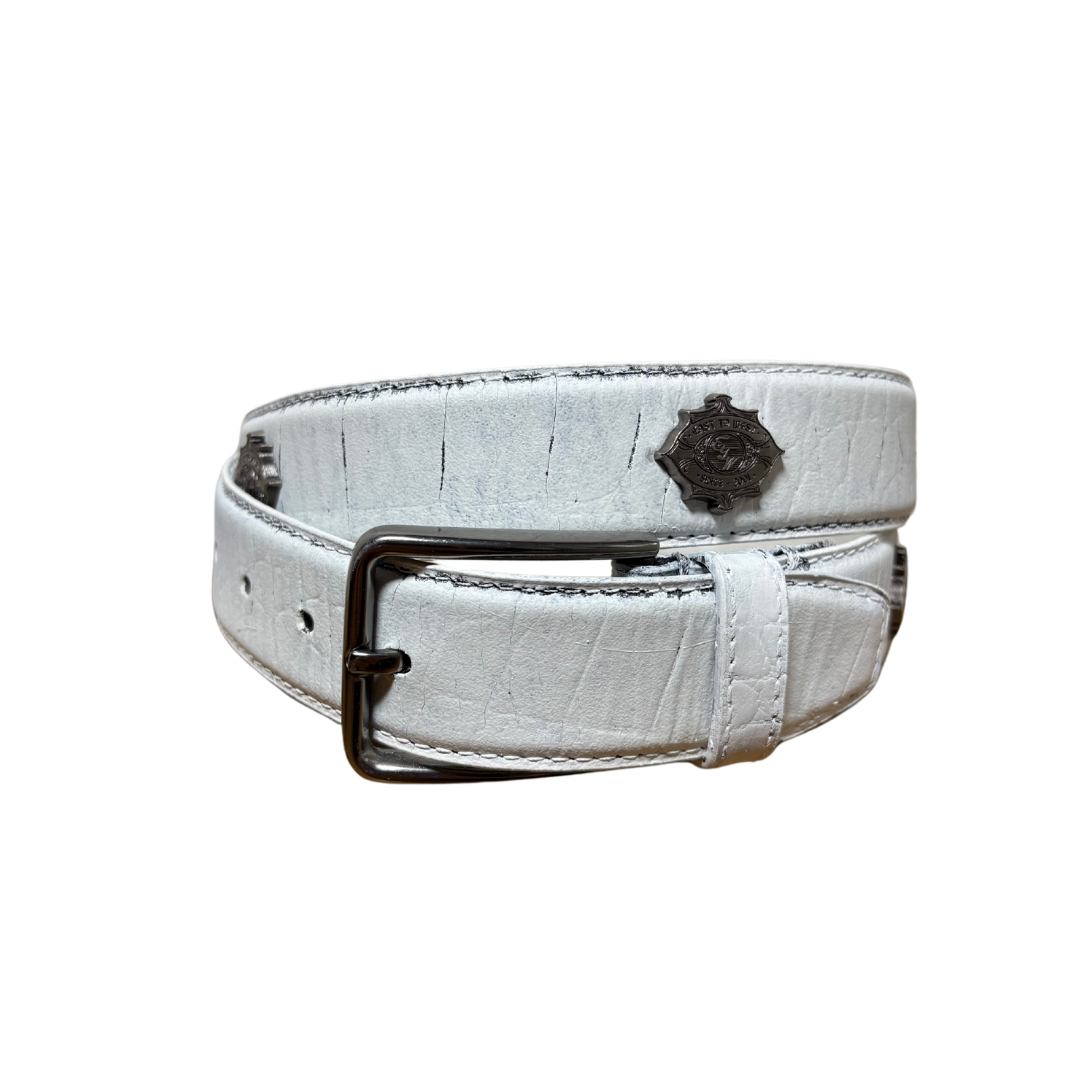 HANDMADE WHITE LEATHER BELT