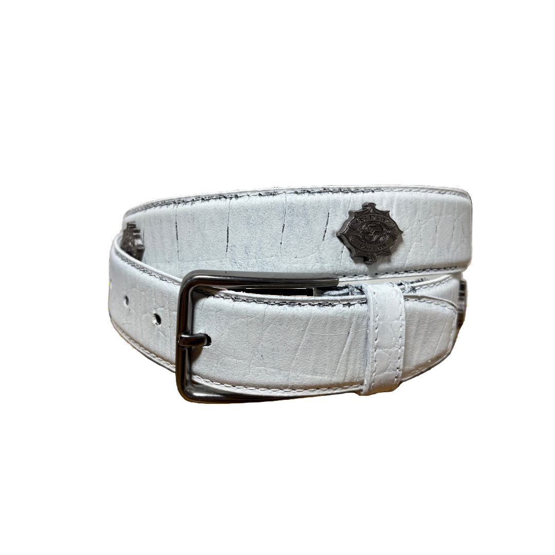 HANDMADE WHITE LEATHER BELT