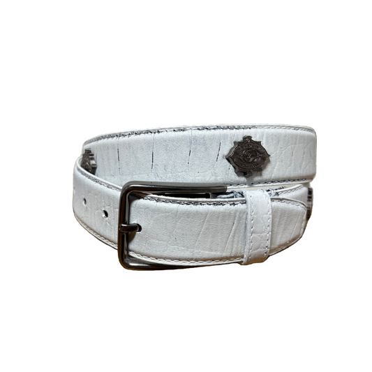 HANDMADE WHITE LEATHER BELT