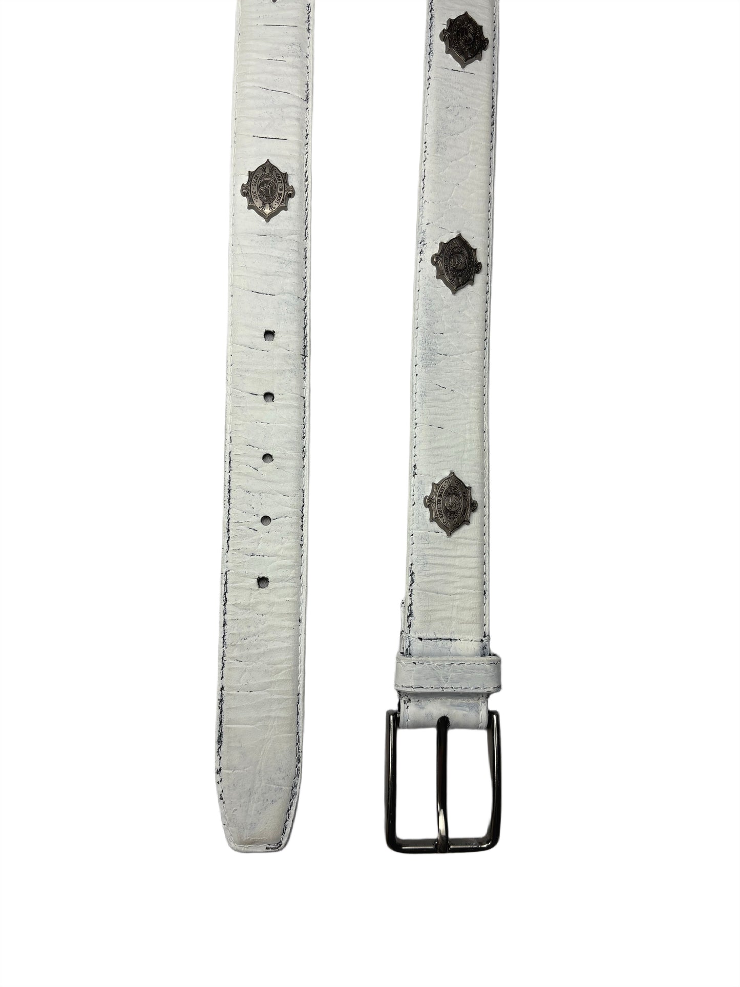 WHITE LEATHER BELT