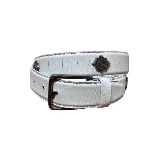 HANDMADE WHITE LEATHER BELT
